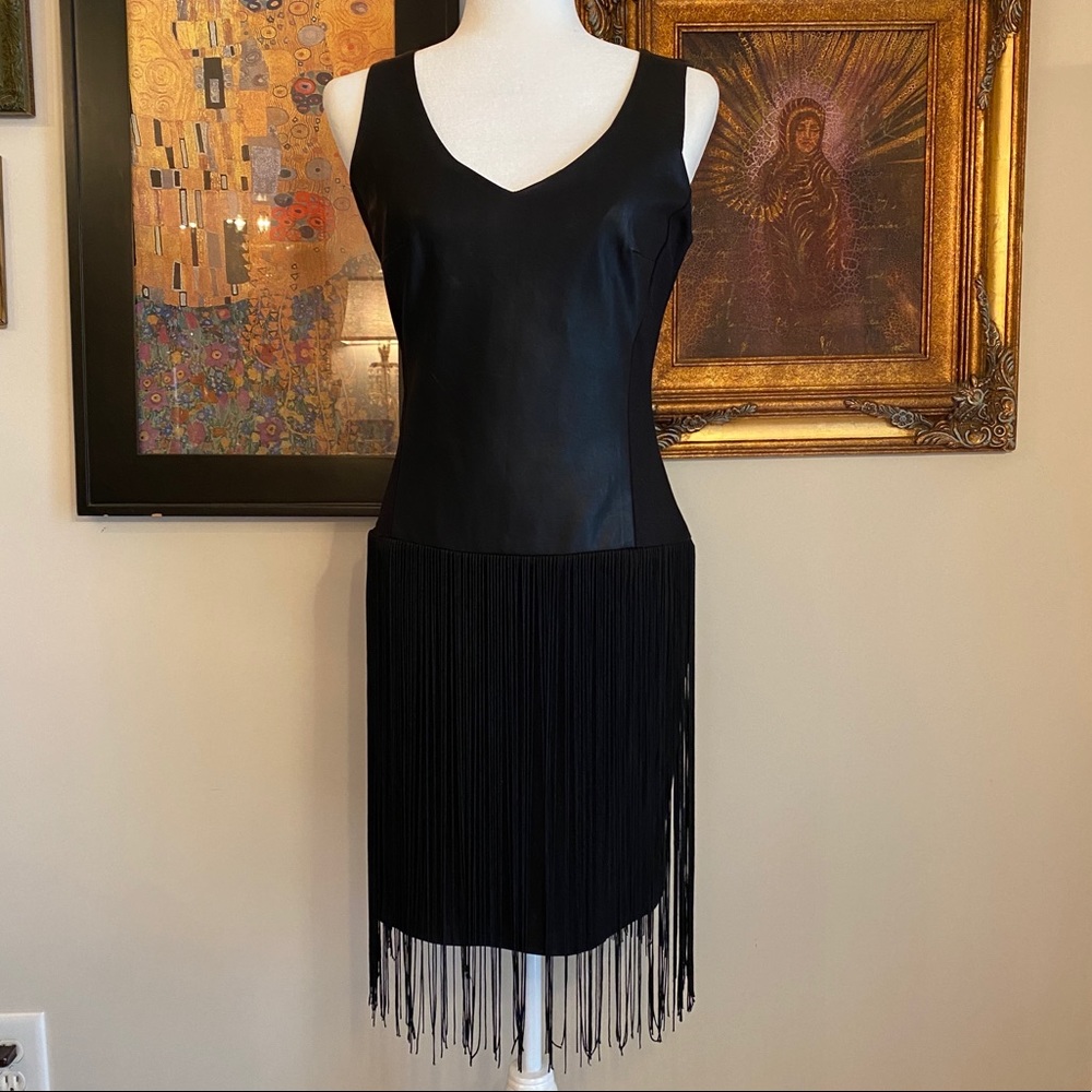 Boston Proper Leather Flapper Dress!